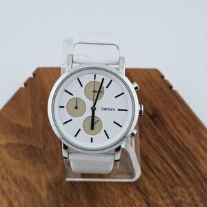 DKNY Whiteout White Watch NY-2157 Neds Battery